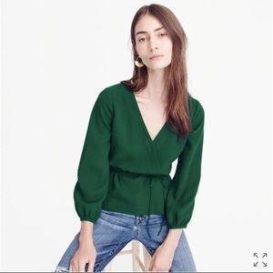 J.Crew drapey crepe faux- wrap top